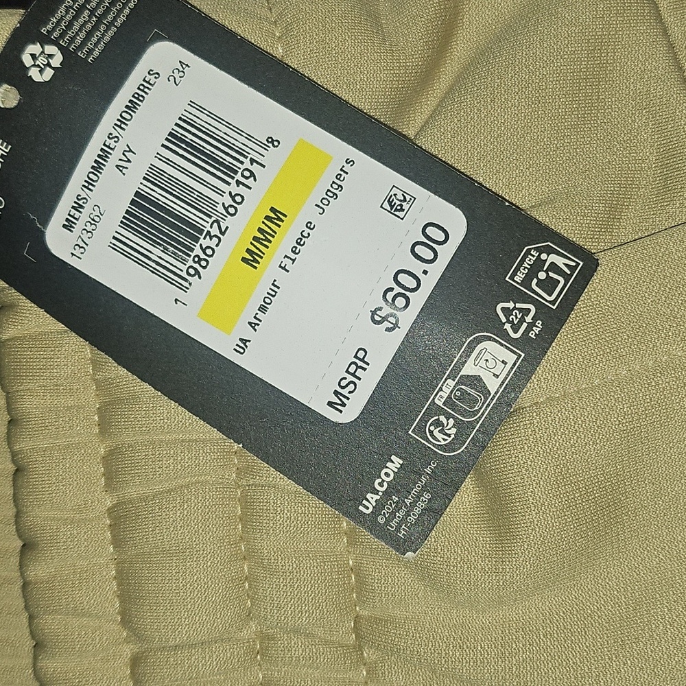 Men's Armour Fleece Jogger Pants Medium - Picture 5 of 8